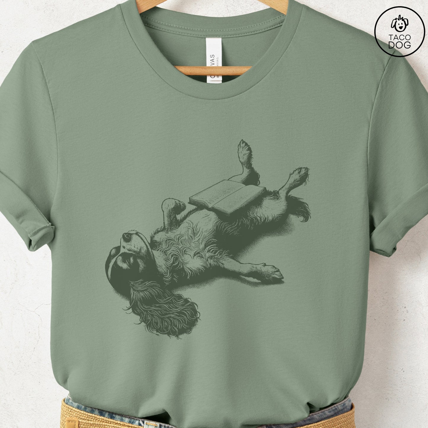 Cavalier King Charles Spaniel Book Nap T-Shirt