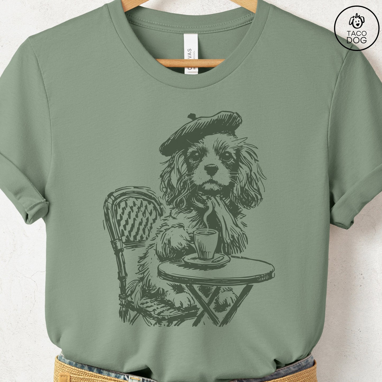 Cavalier King Charles Spaniel Paris France T-Shirt
