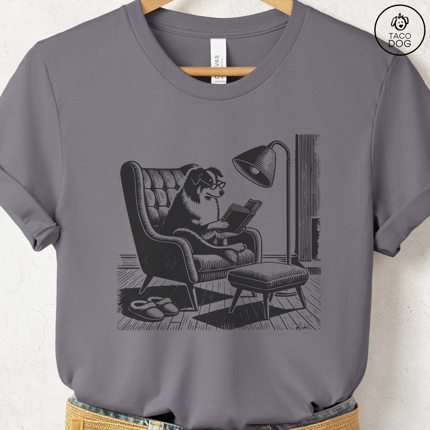 Australian Shepherd Aussie Reading Chair T-Shirt