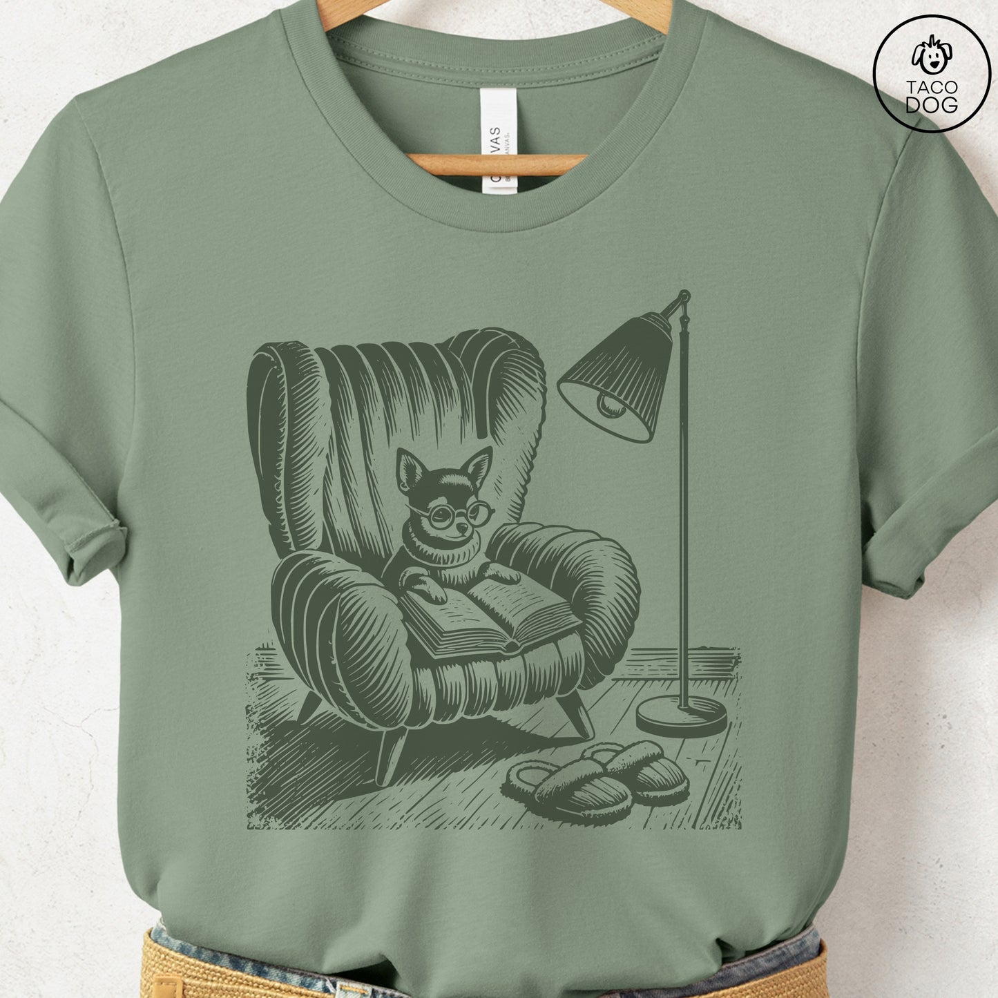 Chihuahua Reading Chair T-Shirt