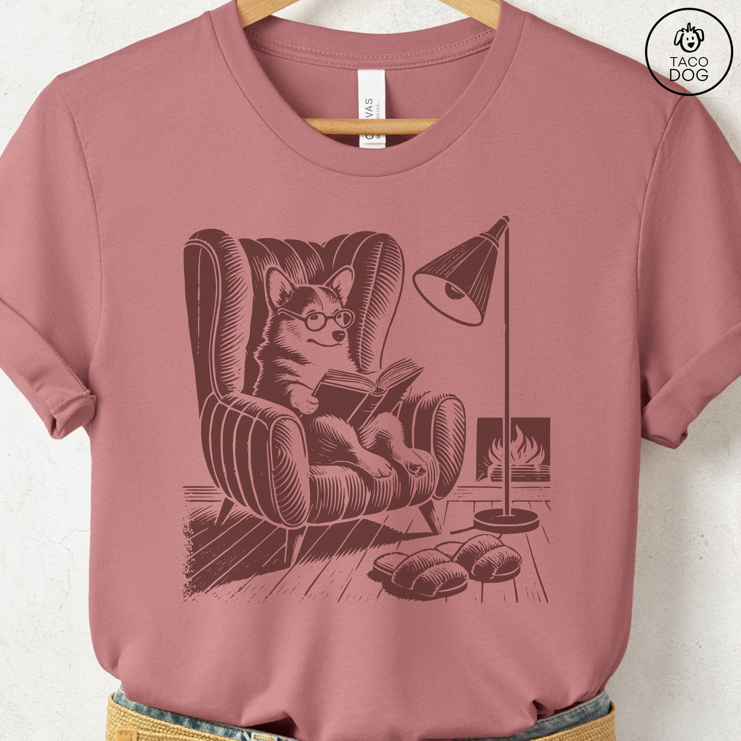 Corgi Reading Chair T-Shirt