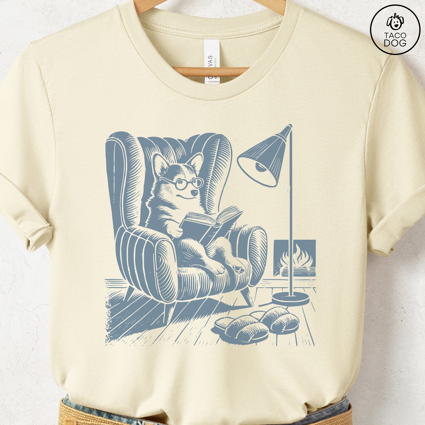 Corgi Reading Chair T-Shirt
