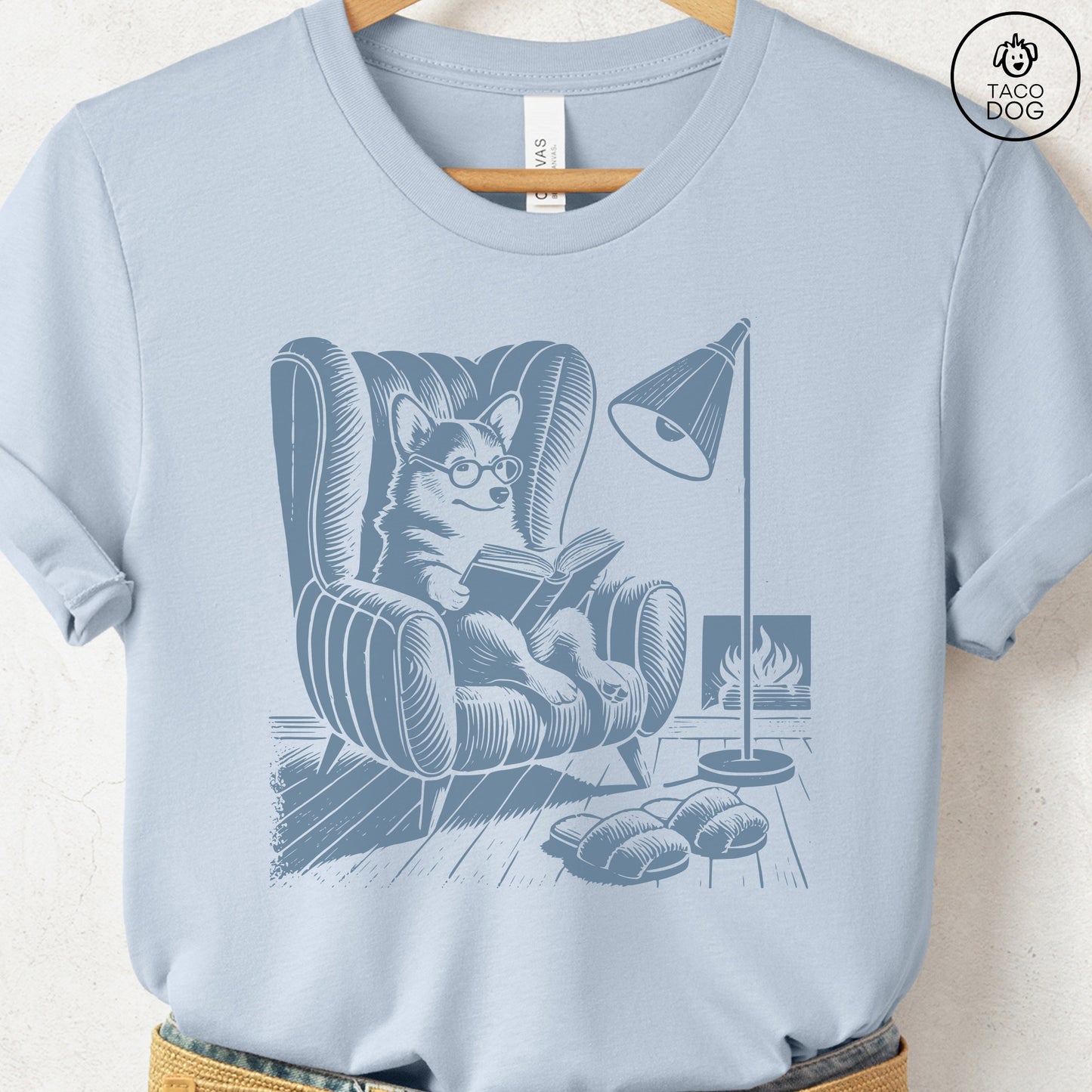 Corgi Reading Chair T-Shirt