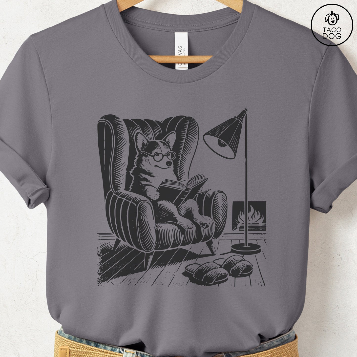 Corgi Reading Chair T-Shirt