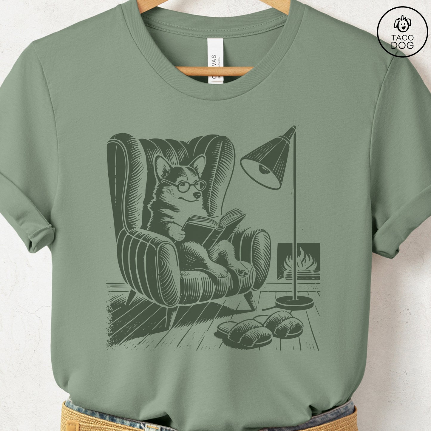 Corgi Reading Chair T-Shirt