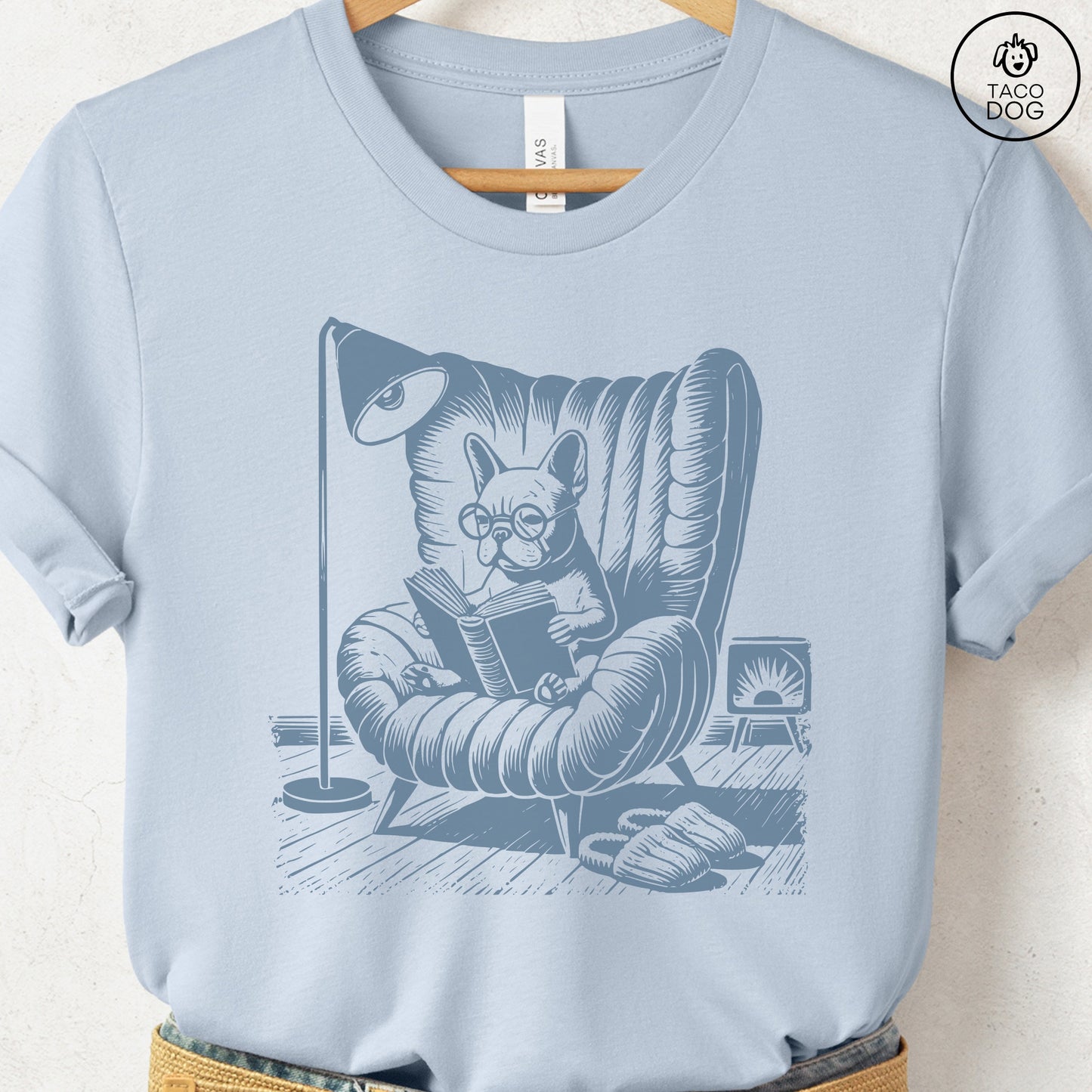 French Bulldog Frenchie Reading Chair T-Shirt