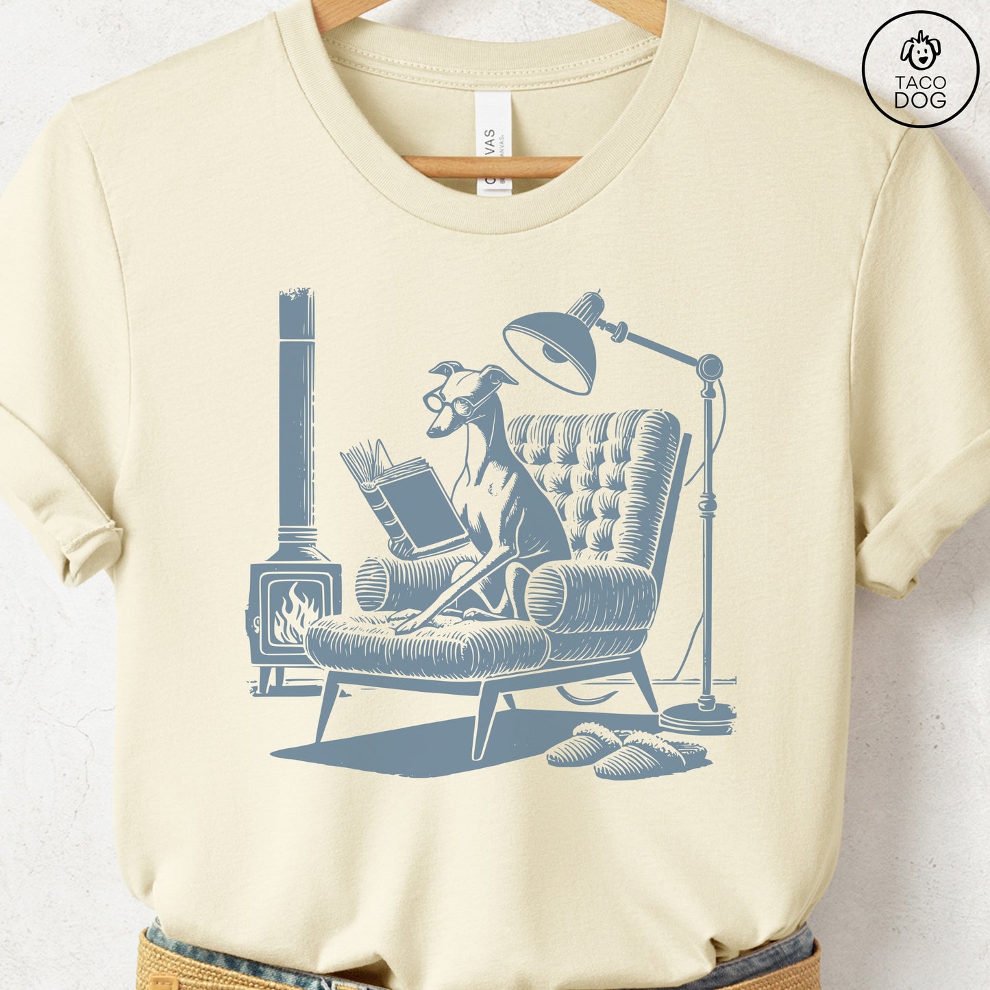 Italian Greyhound Whippet Reading Chair T-Shirt