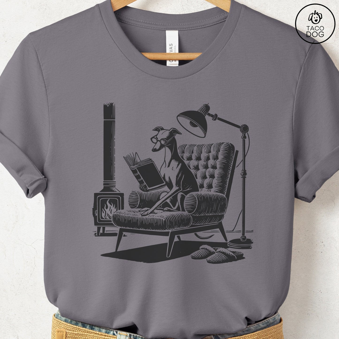 Italian Greyhound Whippet Reading Chair T-Shirt
