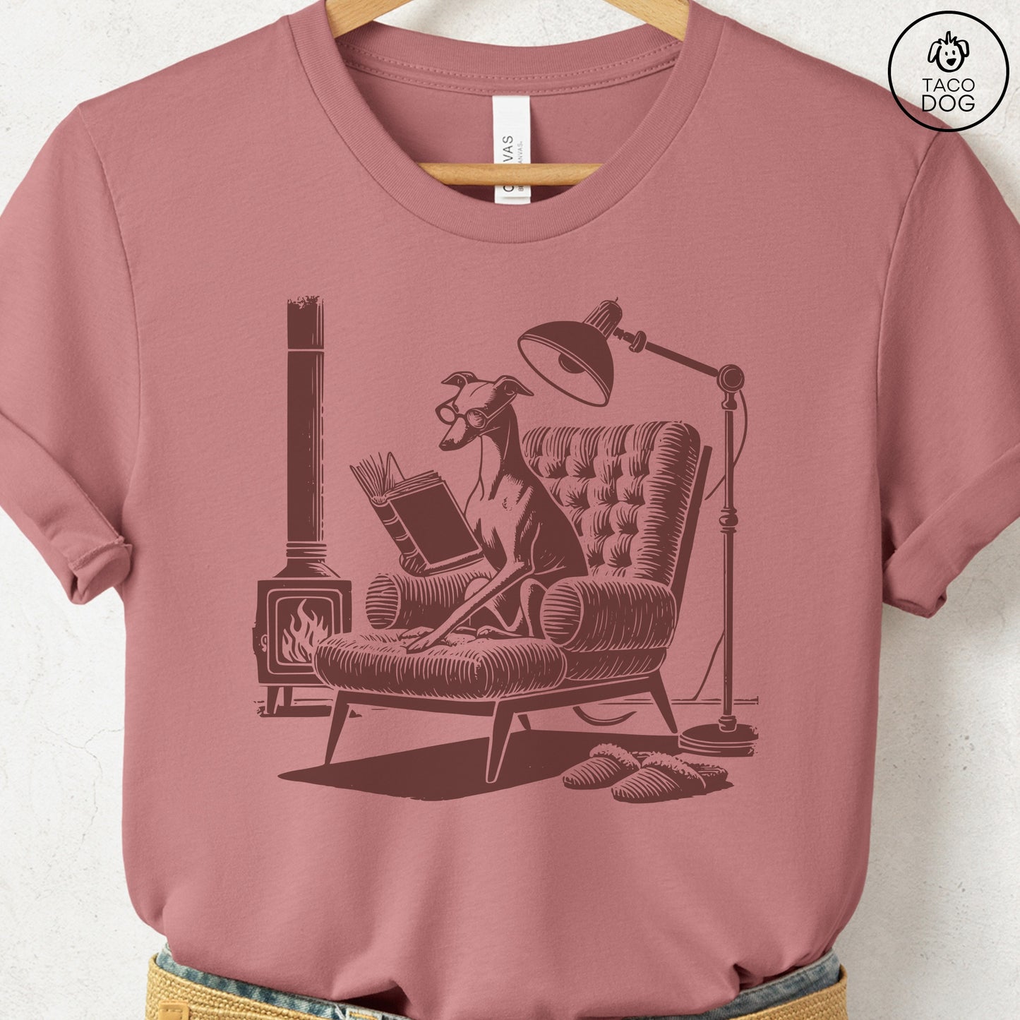 Italian Greyhound Whippet Reading Chair T-Shirt