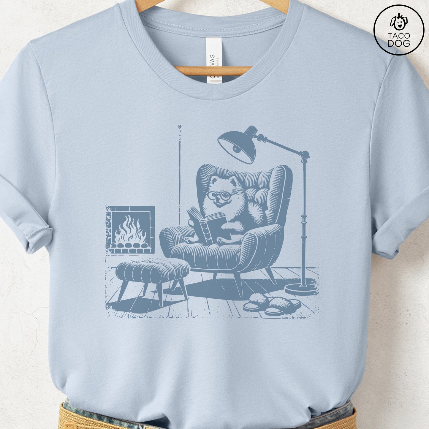 Pomeranian Reading Chair T-Shirt
