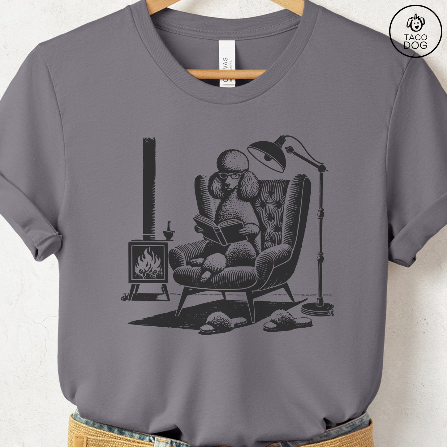 Poodle Reading Chair T-Shirt