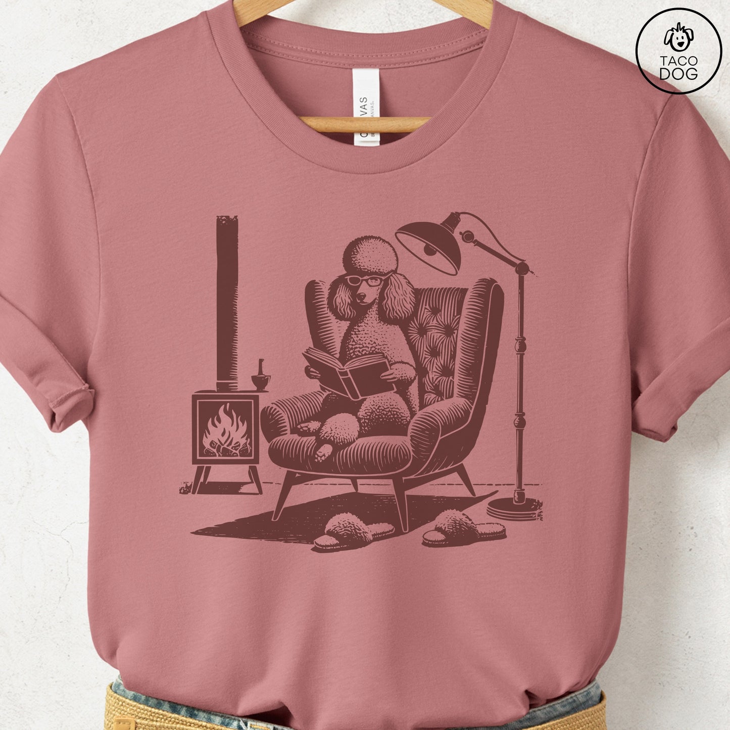 Poodle Reading Chair T-Shirt