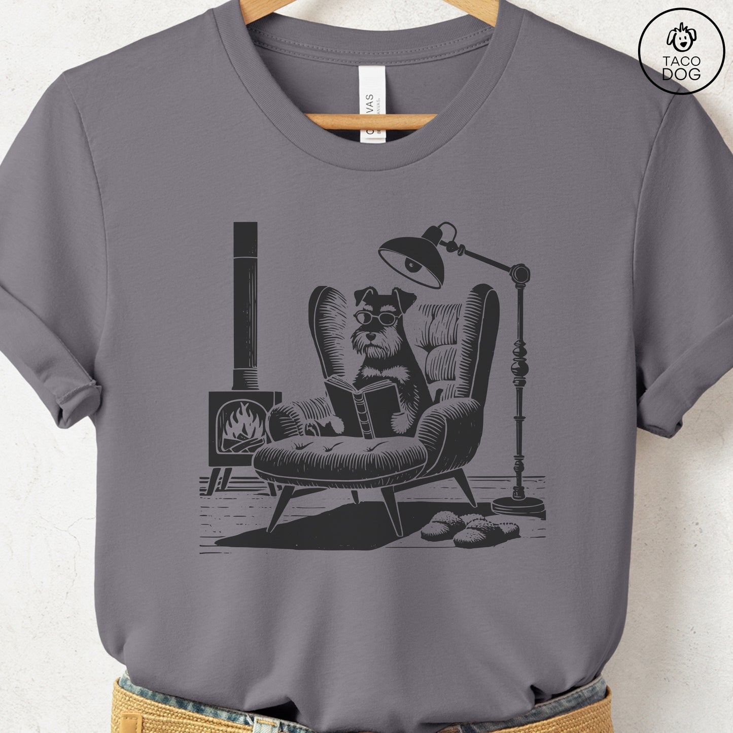 Schnauzer Reading Chair T-Shirt