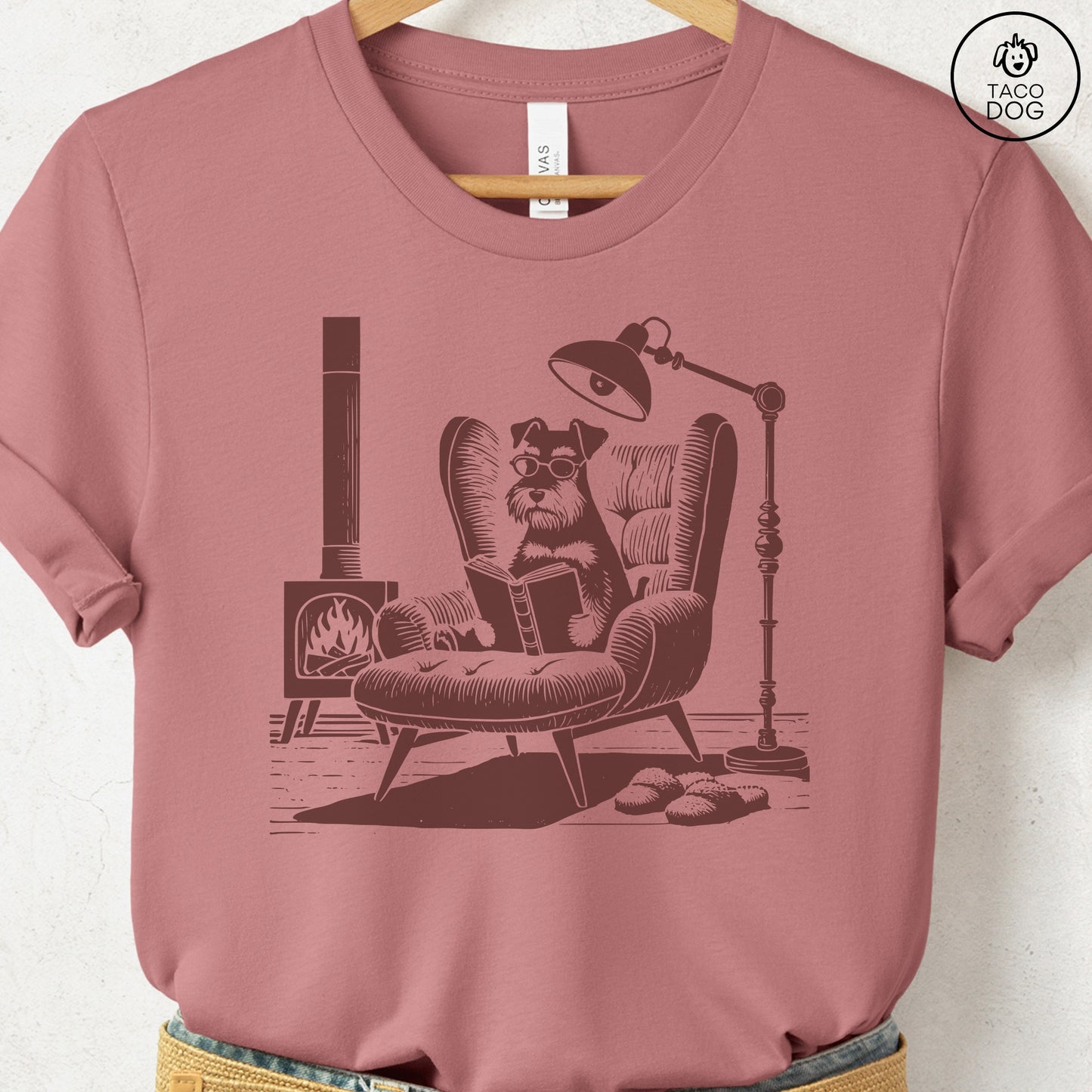 Schnauzer Reading Chair T-Shirt