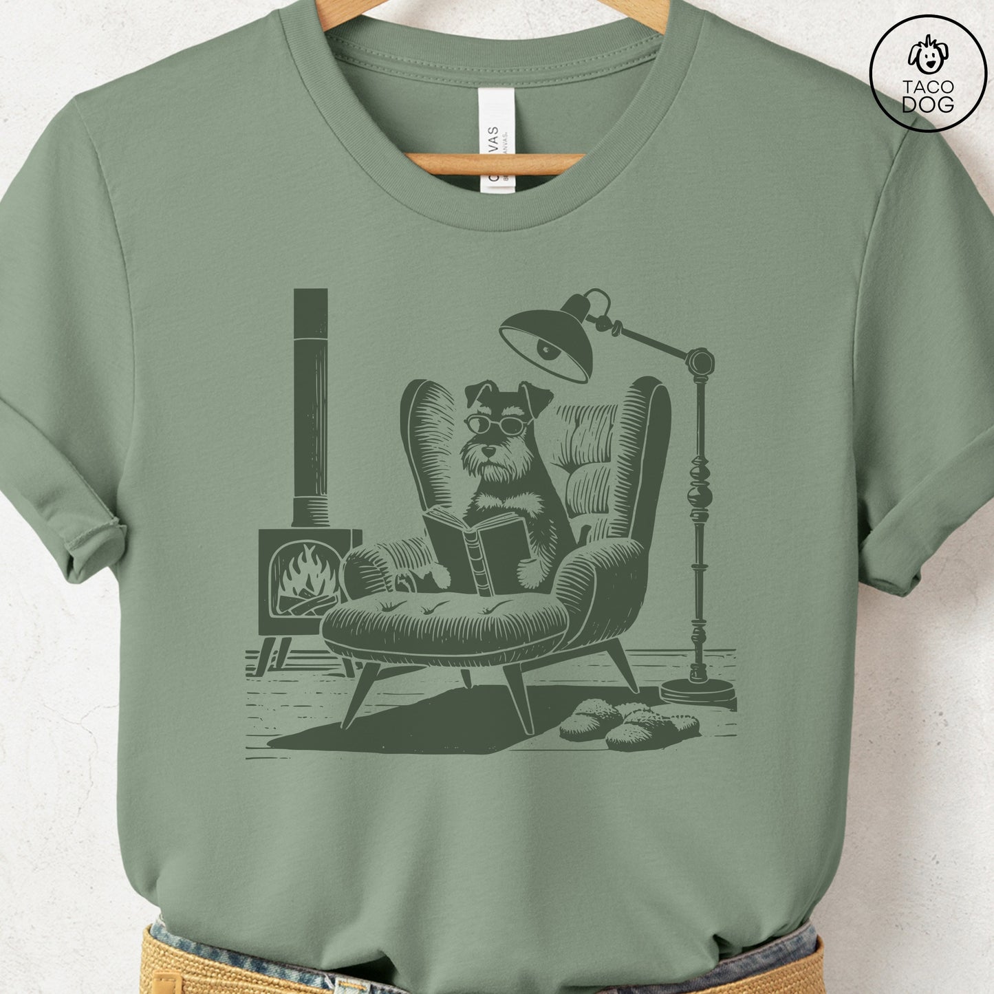 Schnauzer Reading Chair T-Shirt