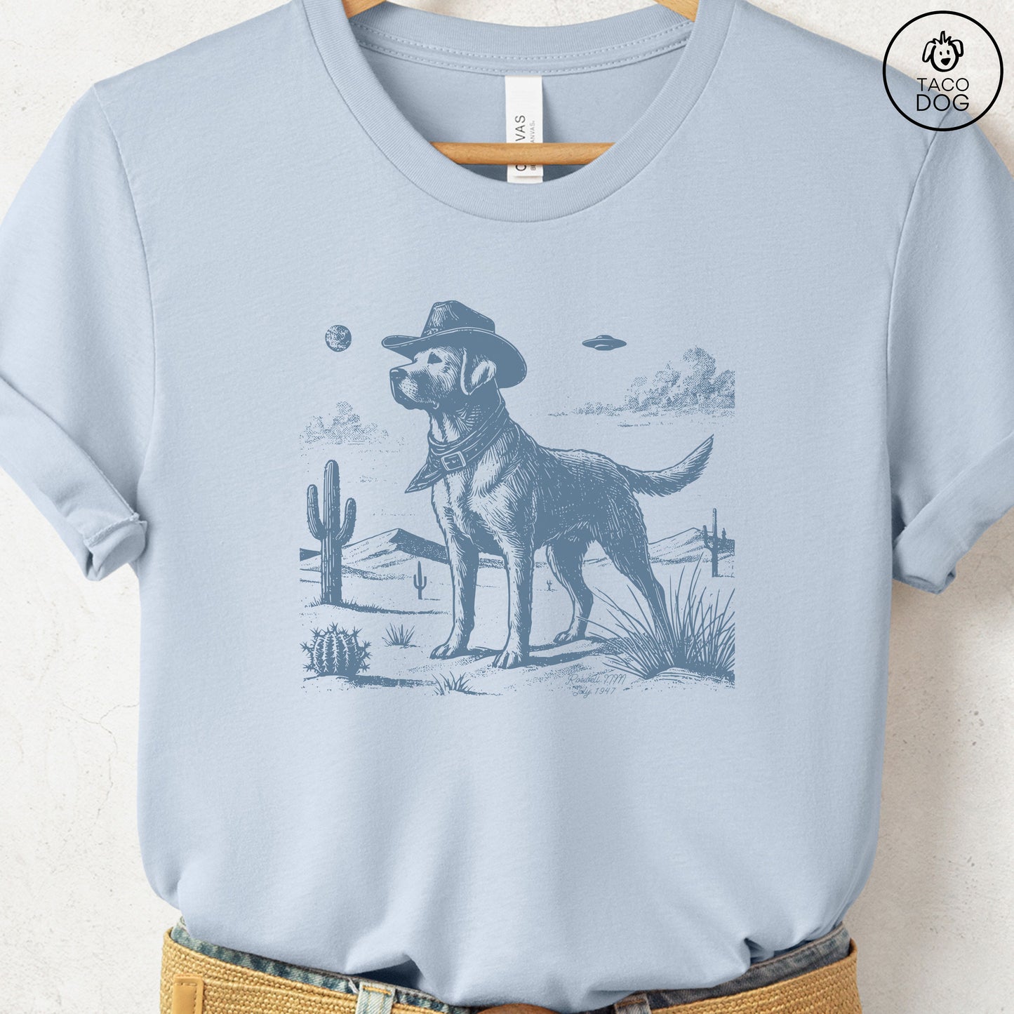 Lab Labrador Retriever Cowboy Ink Space UFO T-Shirt