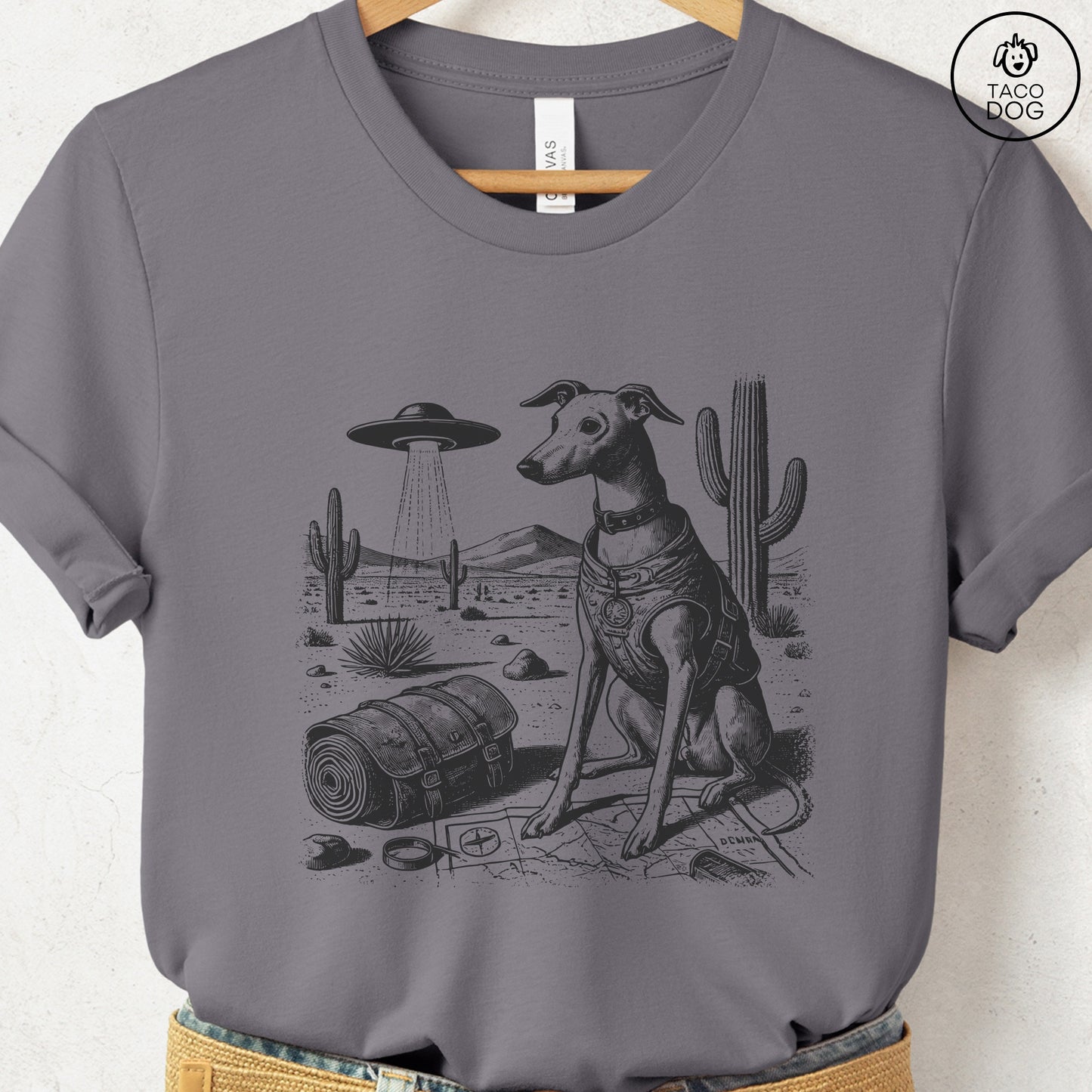 Italian Greyhound Whippet Desert Survey T-Shirt