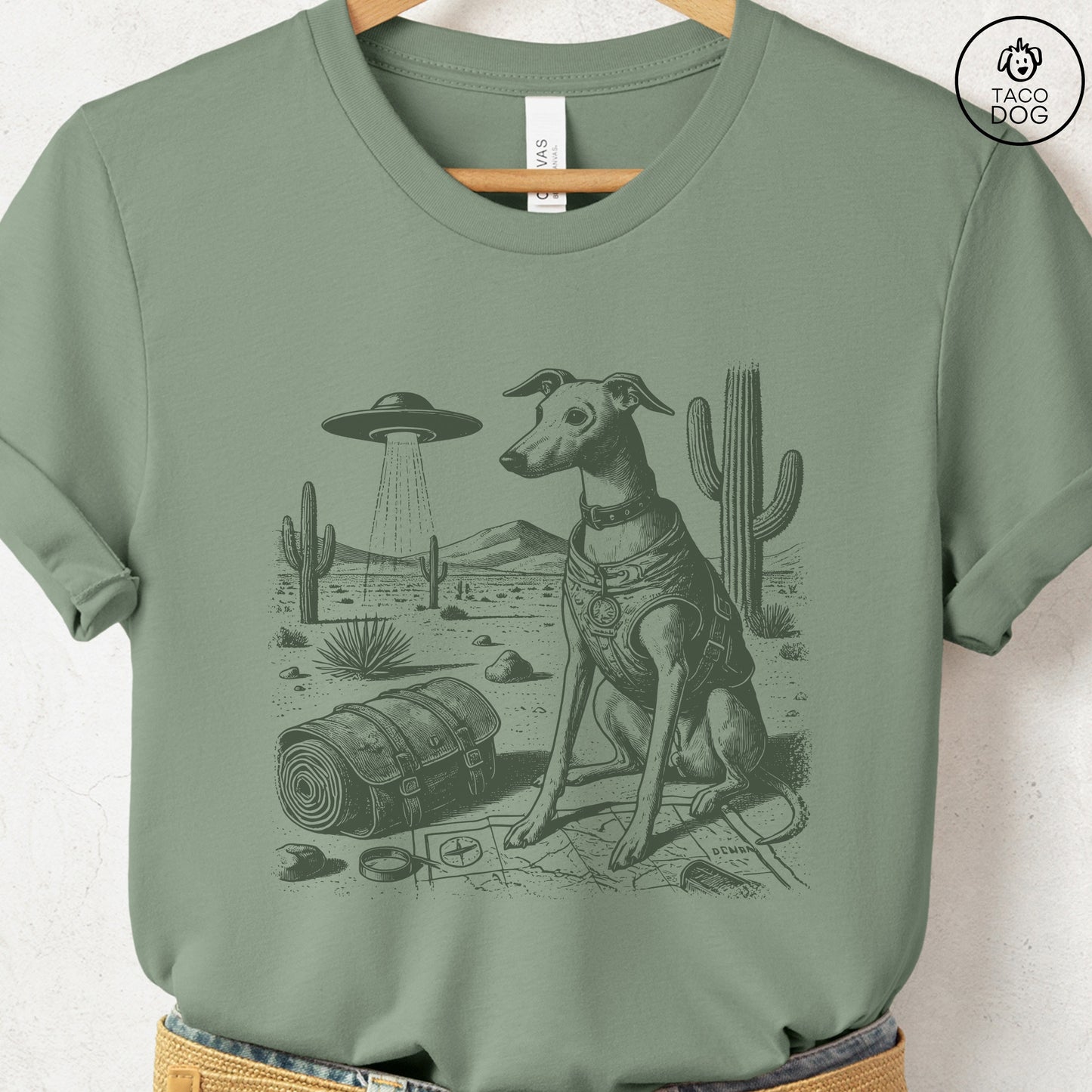 Italian Greyhound Whippet Desert Survey T-Shirt