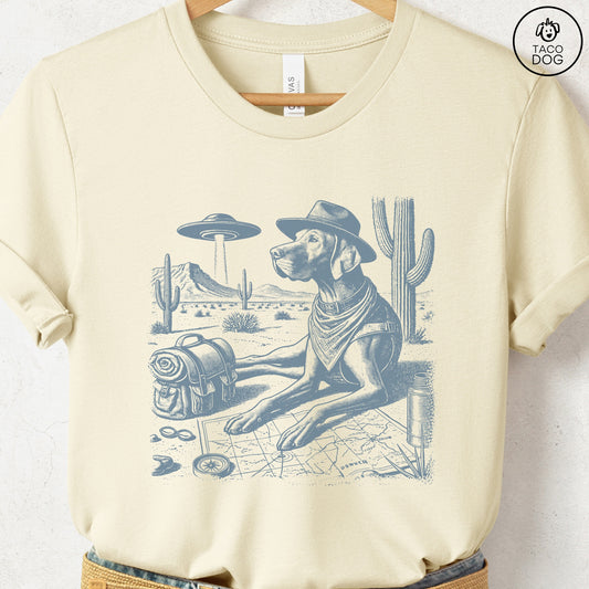 Vizsla Desert Survey T-Shirt Natural Taco-Dog