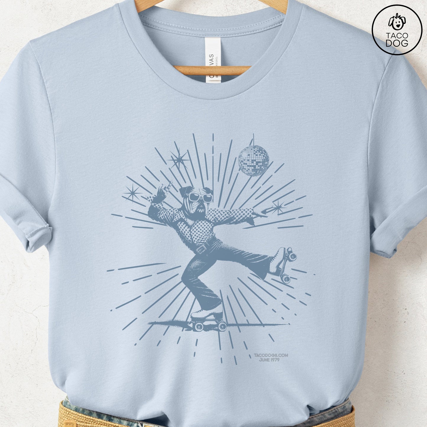 English Bulldog Roller Disco T-Shirt