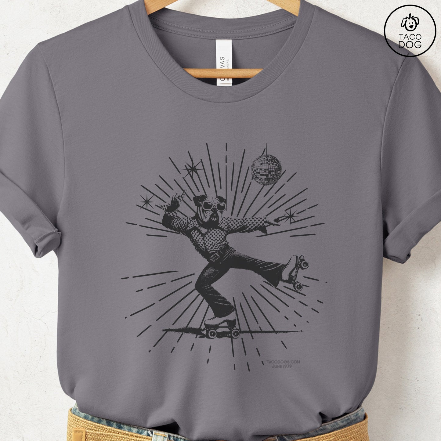 English Bulldog Roller Disco T-Shirt