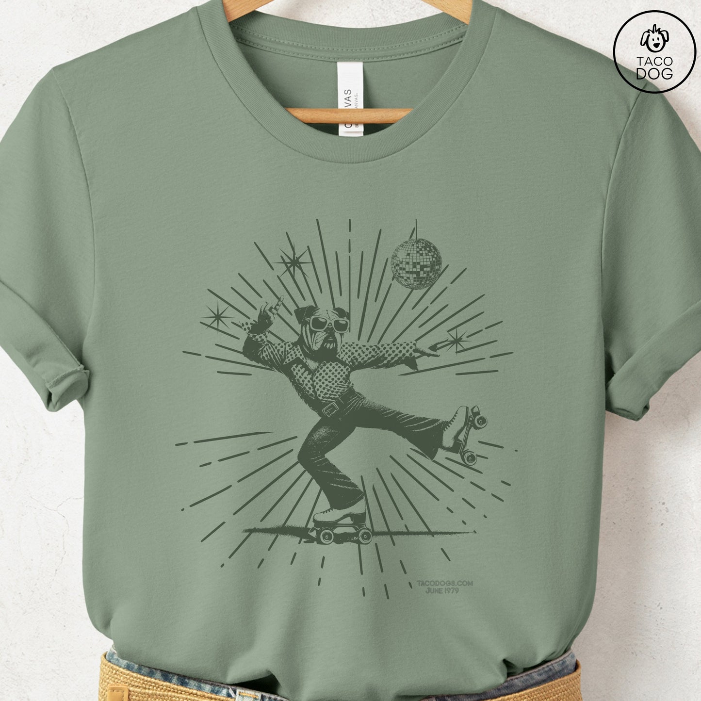 English Bulldog Roller Disco T-Shirt