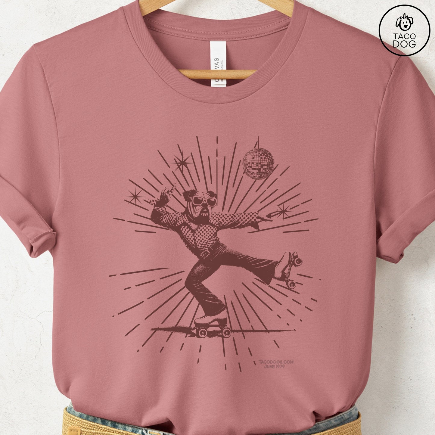 English Bulldog Roller Disco T-Shirt