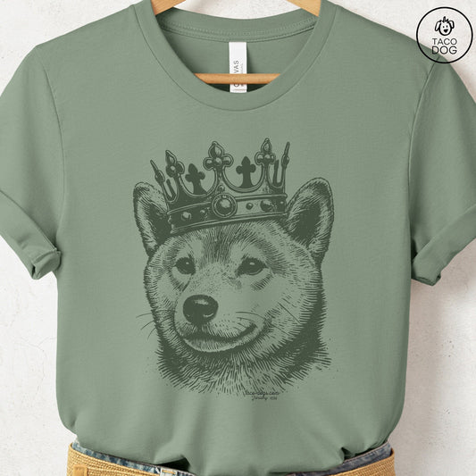 Shiba Inu Crown T-Shirt Sage Taco-Dog