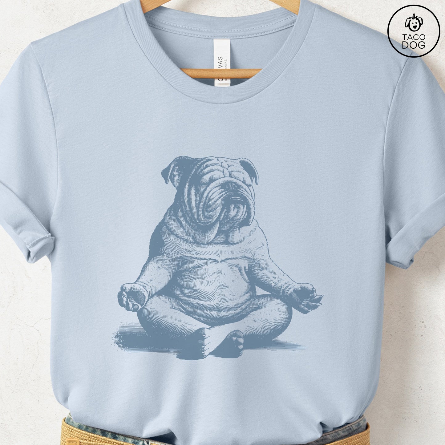English Bulldog Meditate Yoga T-Shirt
