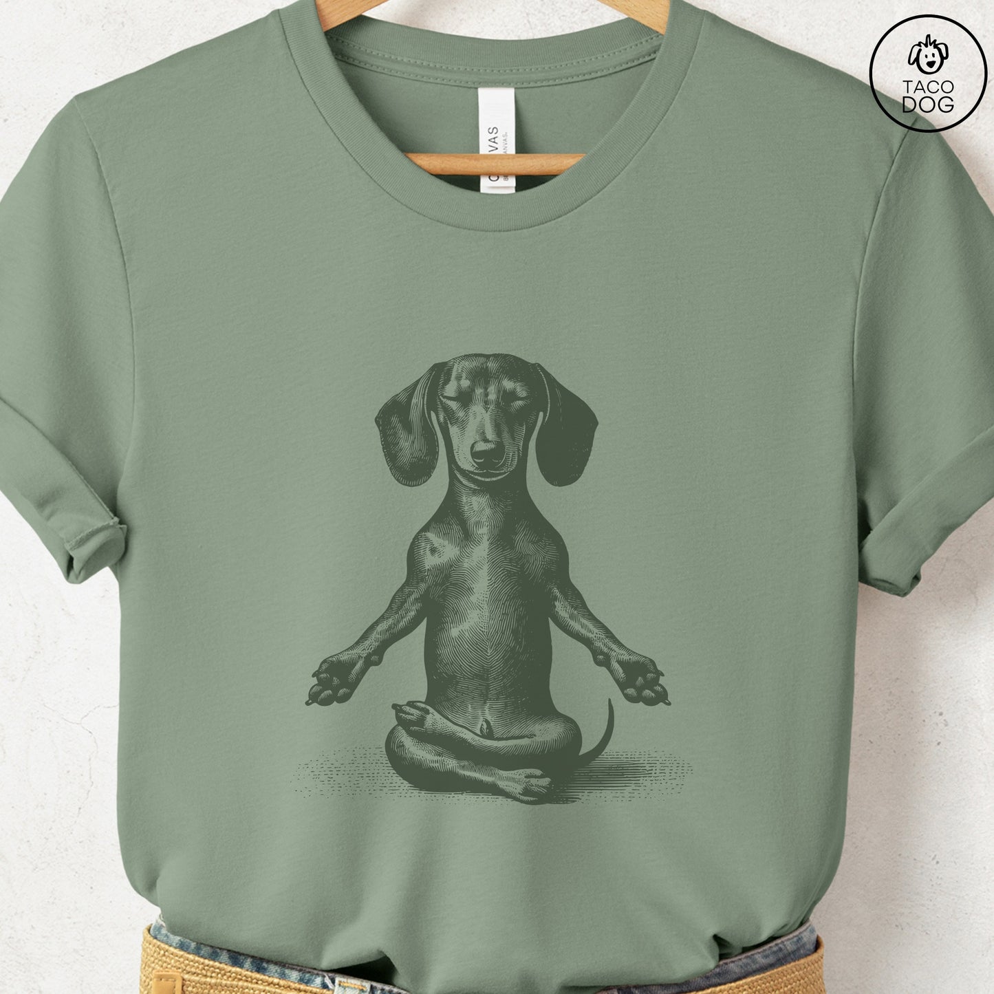 Dachshund Wiener Dog Meditate Yoga T-Shirt