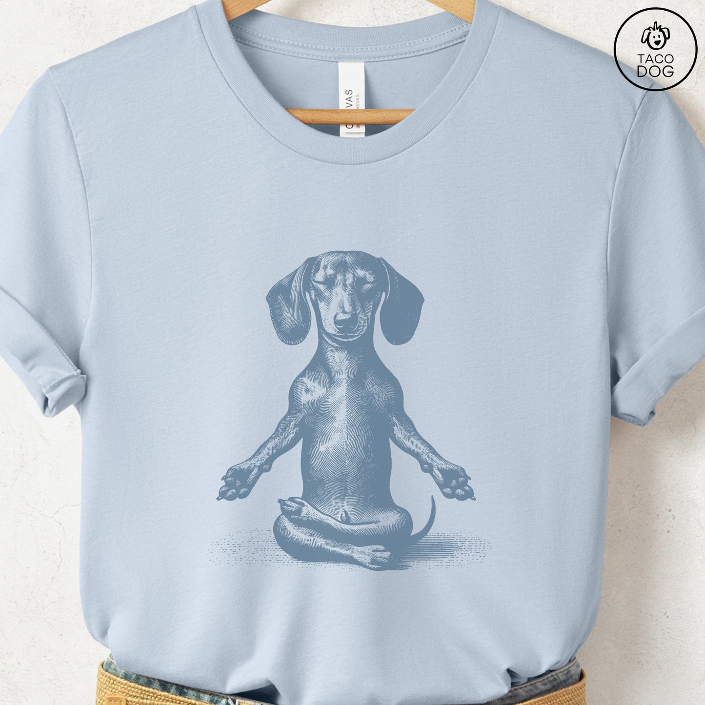 Dachshund Wiener Dog Meditate Yoga T-Shirt