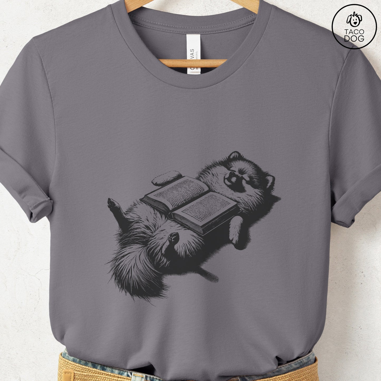 Pomeranian Book Nap T-Shirt