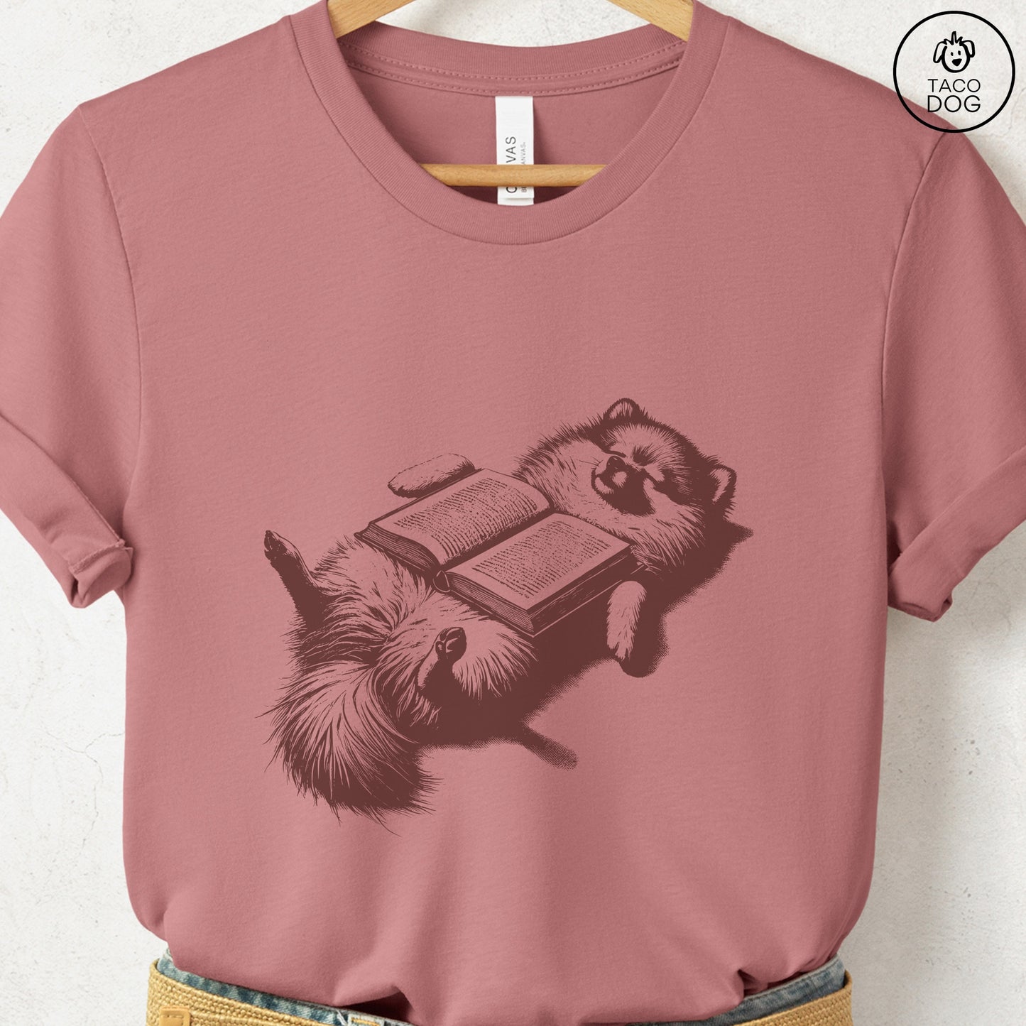 Pomeranian Book Nap T-Shirt