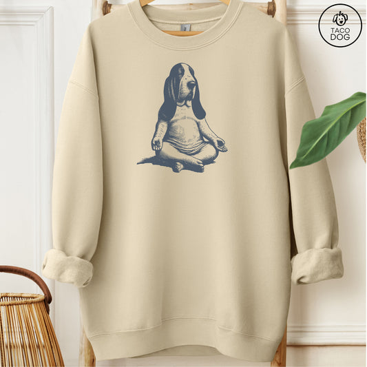 Basset Hound Meditate Yoga Sweatshirt Taco-Dog