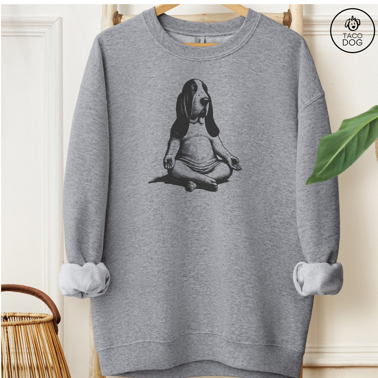 Basset Hound Meditate Yoga Sweatshirt
