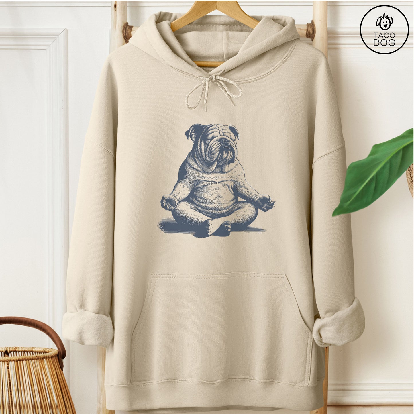 English Bulldog Meditate Yoga Hoodie