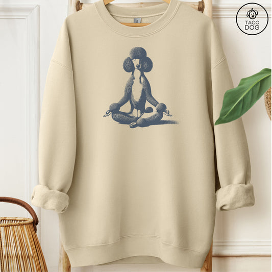 Poodle Meditate Yoga Sweatshirt Sand Taco-Dog