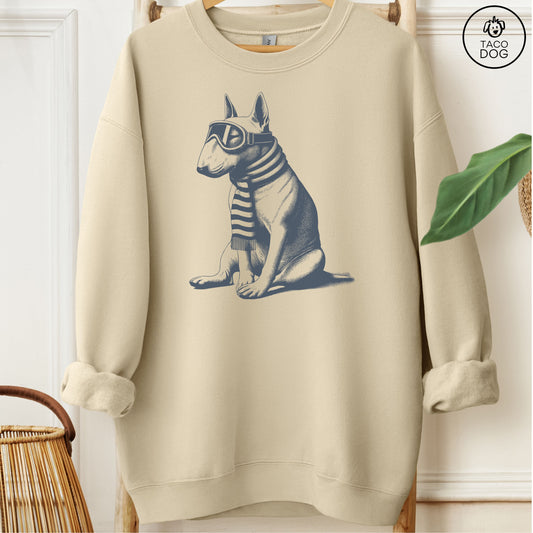 English Bull Terrier Winter Sport Sweatshirt Sand Taco-Dog