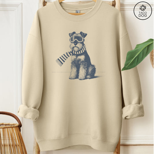 Schnauzer Winter Sport Sweatshirt Sand Taco-Dog