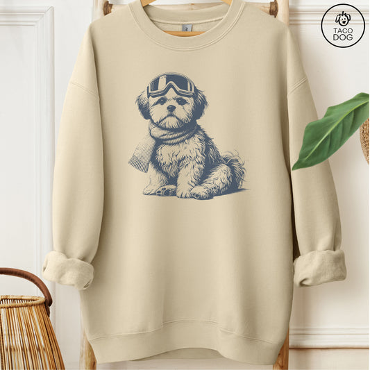 Shih Tzu Winter Sport Sweatshirt Sand Taco-Dog