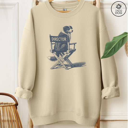 Australian Shepherd Aussie Director Chair Sweatshirt Sand Taco-Dog