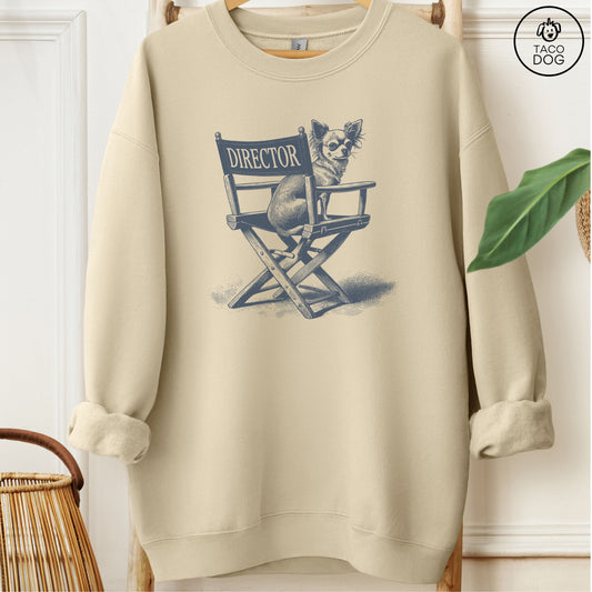 Chihuahua Director Chair Sweatshirt Sand Taco-Dog
