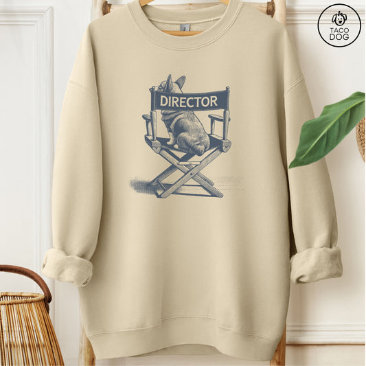 Corgi Director Chair Sweatshirt Sand Taco-Dog