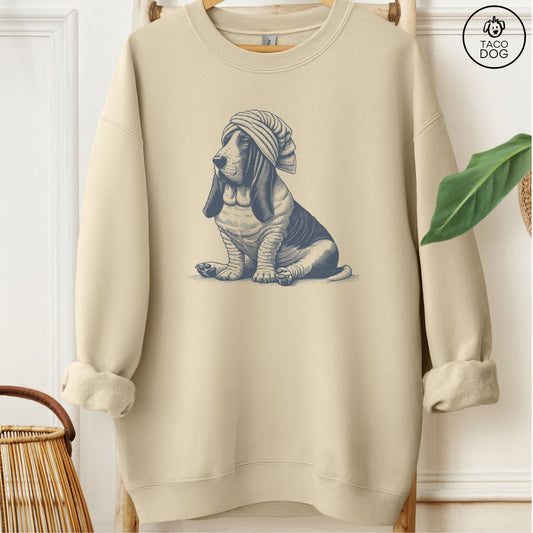 Basset Hound Spa Bath Sweatshirt Sand Taco-Dog