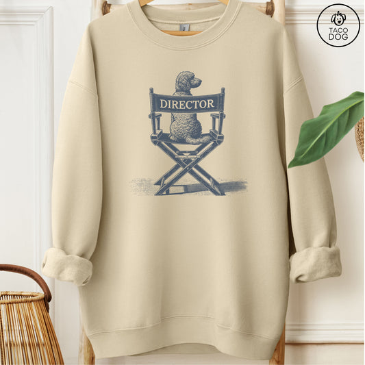 Doodle Director Chair Sweatshirt Sand Taco-Dog