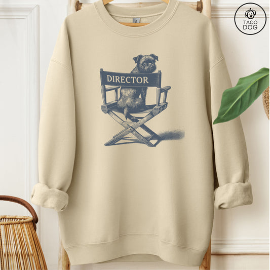 Brussels Griffon Griff Director Chair Sweatshirt Sand Taco-Dog