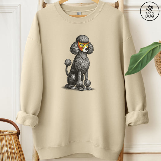 Poodle Luchador Sweatshirt Sand Taco-Dog