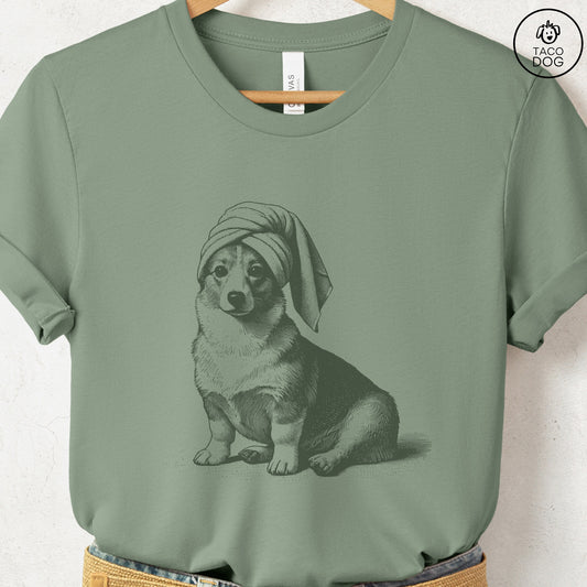 Corgi Spa T-Shirt Sage Taco-Dog
