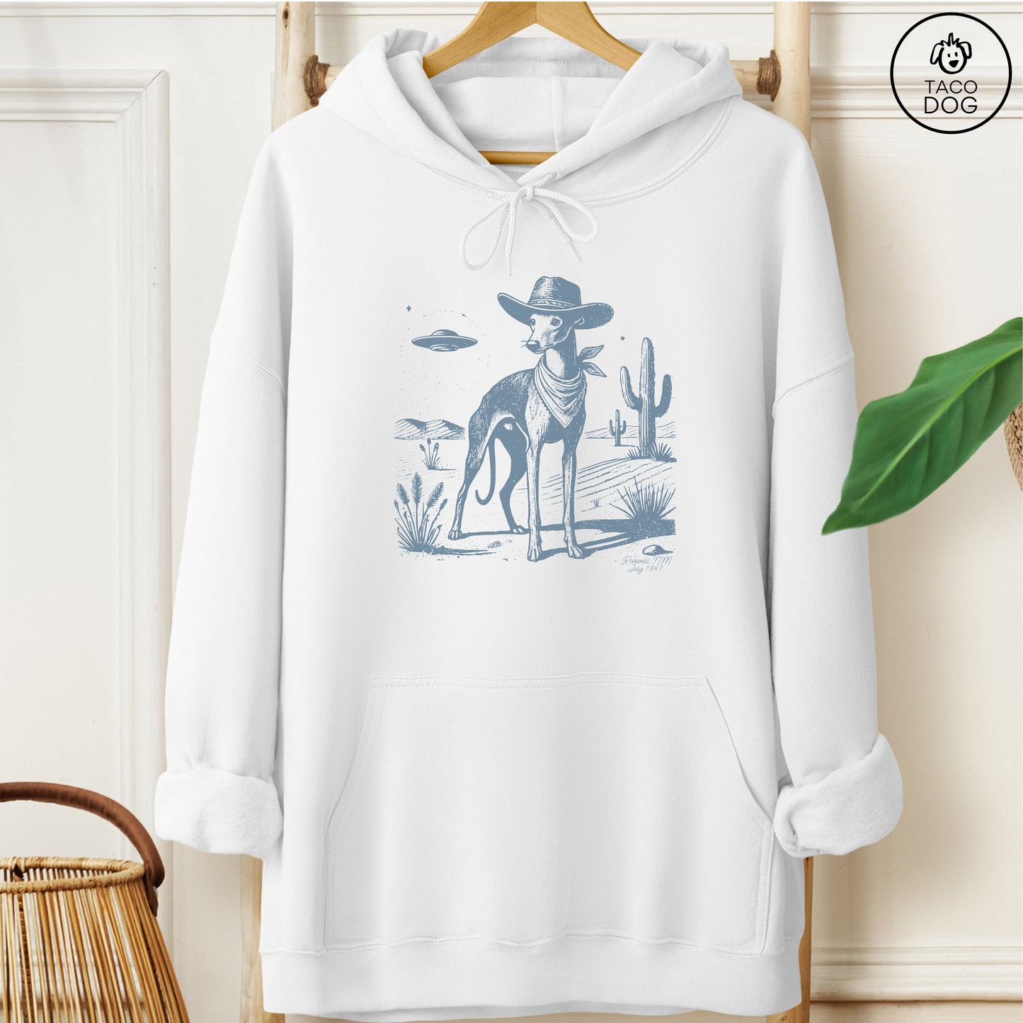 Italian Greyhound Whippet Ink Cowboy UFO Hoodie