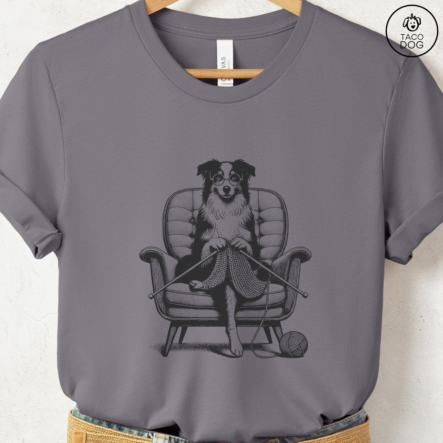 Australian Shepherd Aussie Knitting T-Shirt